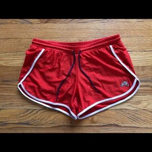 Red tracksmith running shorts, like new